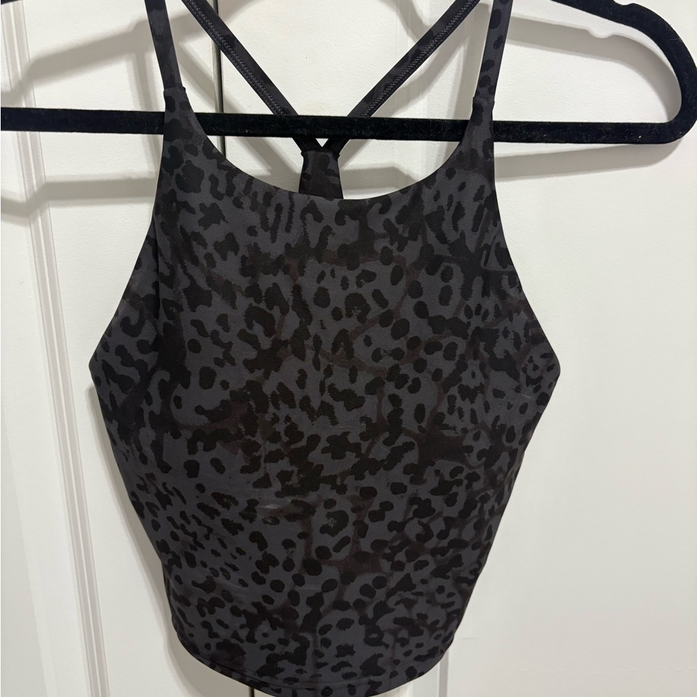 Old Navy Active Black and Gray Leopard Tank